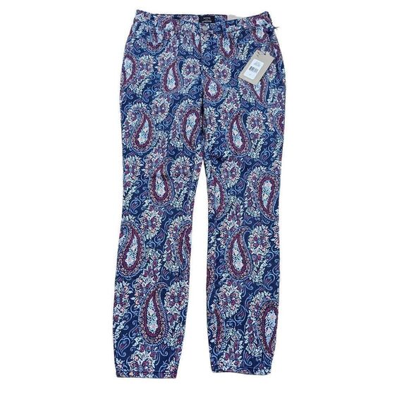 NYDJ Chico's Women's Purple Paisley LiftXTuck Technology Skinny Jeans Size 6 NWT - Picture 1 of 4